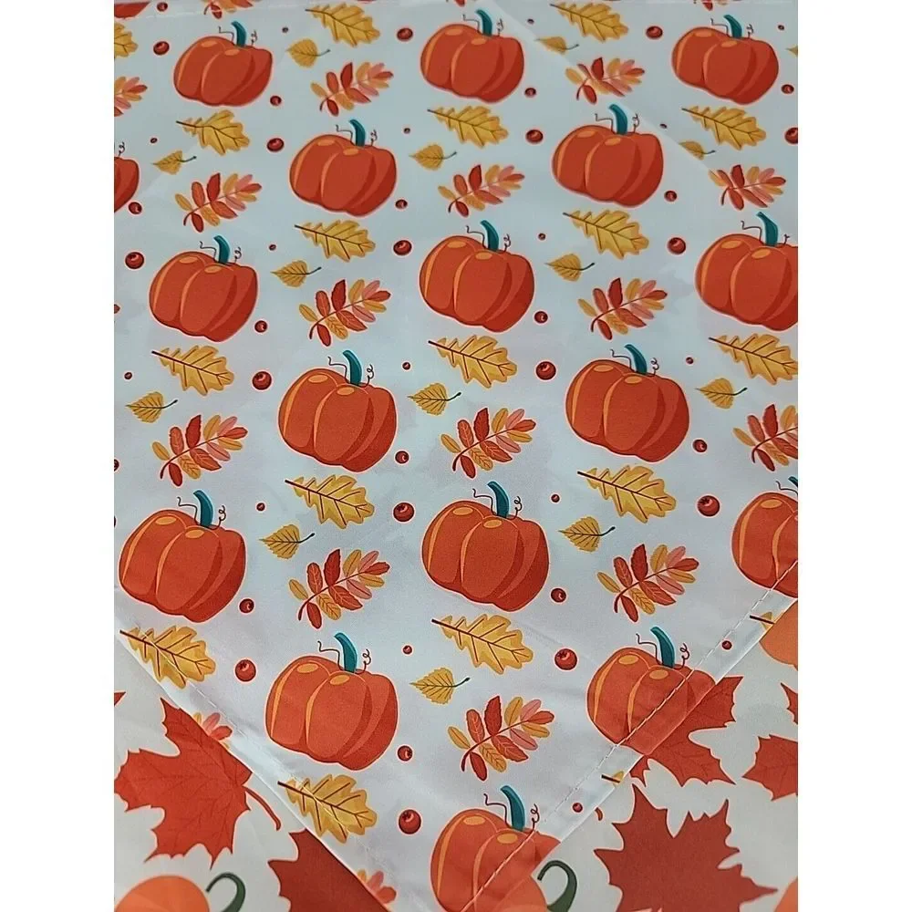 Fall Dog Bandana Flexible Decorative‎ Smooth Scarf Bib Halloween Pumpkin Leaves